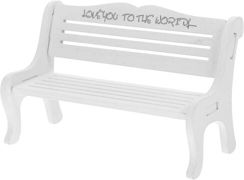 LOGOFUN Miniature Wooden Bench Mini Wood Park Bench DIY Benches Small Figurine Display Benches for Dollhouse Outdoor Party Accessories - White in Saudi Arabia