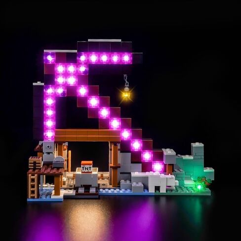 مجموعة إضاءة LED مطورة متوافقة مع مجموعة بناء Lego Minecraft The Pickaxe Mine، زخرفة الأضواء متوافقة مع Lego 21277 (النموذج غير متضمن) in Saudi Arabia
