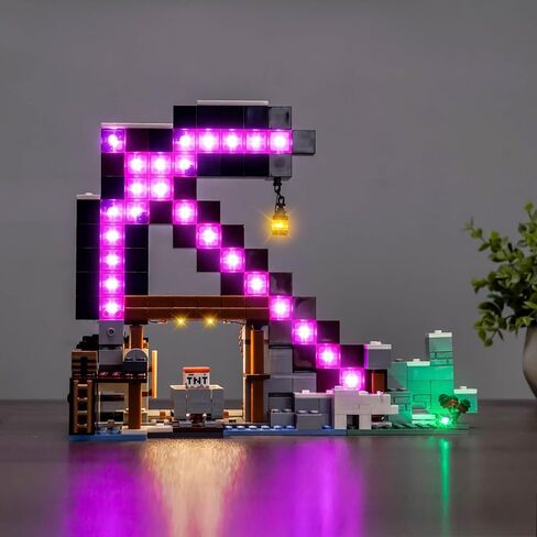 مجموعة إضاءة LED مطورة متوافقة مع مجموعة بناء Lego Minecraft The Pickaxe Mine، زخرفة الأضواء متوافقة مع Lego 21277 (النموذج غير متضمن) in Saudi Arabia