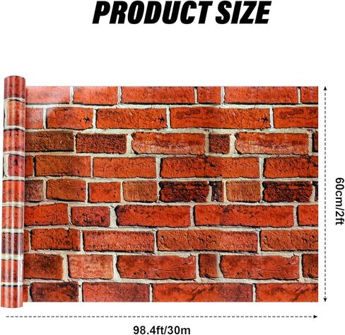 Tenceur Wrapping Paper Roll Bulletin Board Borders Paper Fade Resistant Decorative(24 Inch X 100ft,Vintage Red Brick Style) in Saudi Arabia