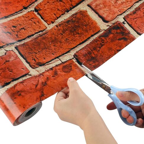 Tenceur Wrapping Paper Roll Bulletin Board Borders Paper Fade Resistant Decorative(24 Inch X 100ft,Vintage Red Brick Style) in Saudi Arabia