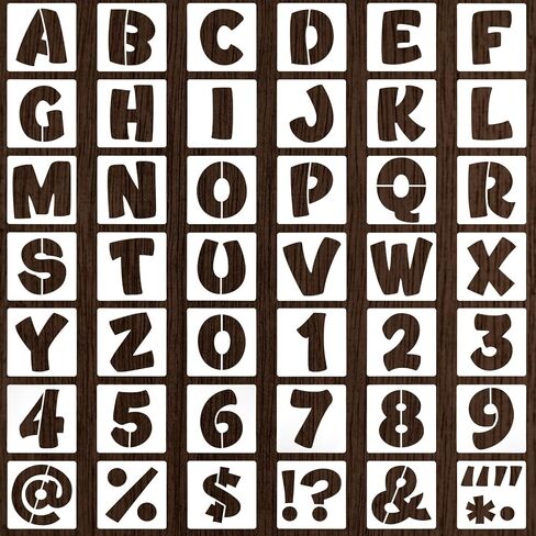 4 Inch Letter Stencils for Painting - 42 Pack Reusable Alphabet, Number & Symbol Templates for Wood Signs, Wall Art and Crafts in Saudi Arabia