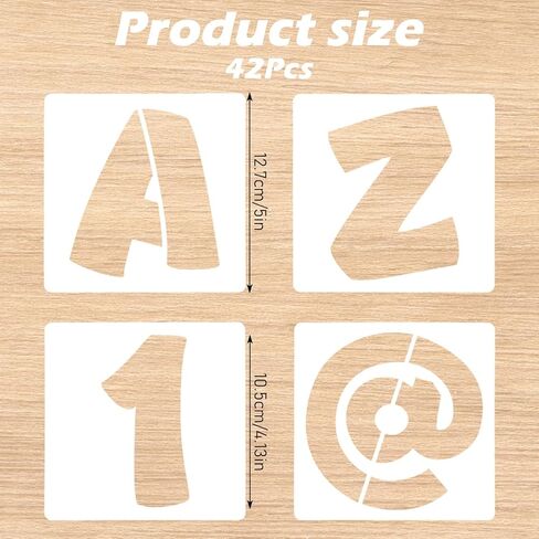 4 Inch Letter Stencils for Painting - 42 Pack Reusable Alphabet, Number & Symbol Templates for Wood Signs, Wall Art and Crafts in Saudi Arabia