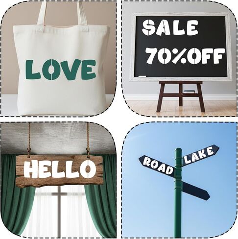 4 Inch Letter Stencils for Painting - 42 Pack Reusable Alphabet, Number & Symbol Templates for Wood Signs, Wall Art and Crafts in Saudi Arabia