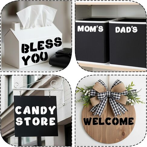 4 Inch Letter Stencils for Painting - 42 Pack Reusable Alphabet, Number & Symbol Templates for Wood Signs, Wall Art and Crafts in Saudi Arabia