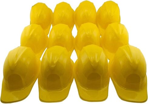 Ifavor123 Pack of 12 Birthday Party Dress Up Yellow Soft Plastic Construction Novelty Hats in Kuwait