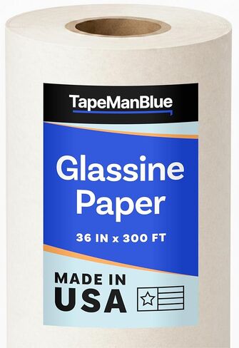 Glassine Paper Roll, 36 inch x 300 ft (100 yds), Made in USA, Archival Acid Free Paper for Storage, Artwork, Protection, Baking, Food Packaging and Wrapping, 25 lb Glassine Roll, White in Saudi Arabia