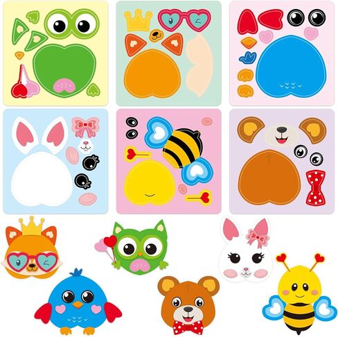 Ceiba Tree Valentine’s Day Stickers for Kids Make Your Own Animal Sticker Heart Rolled Scene Stickers 200Pcs for Classroom Home School Party in Saudi Arabia