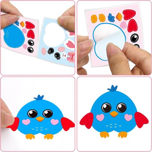 Ceiba Tree Valentine’s Day Stickers for Kids Make Your Own Animal Sticker Heart Rolled Scene Stickers 200Pcs for Classroom Home School Party in Saudi Arabia