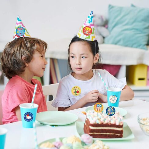 Sumind 204 Pcs 100 Days of School Teacher Reward Stickers Colorful Roll Ribbon Badge Sticker 100 Days Smarter Hooray 100th Motivational Tags for Kids Kindergarten School Party Decoration in Saudi Arabia