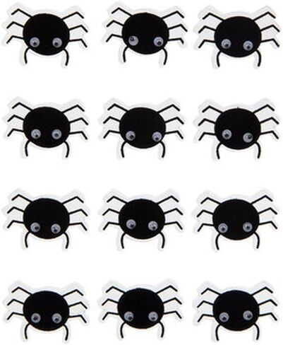 ملصقات الهالوين ثلاثية الأبعاد من Googly Eye Spider لليوميات وسجلات القصاصات وصناعة البطاقات والفنون والحرف اليدوية - 12 قطعة in Saudi Arabia
