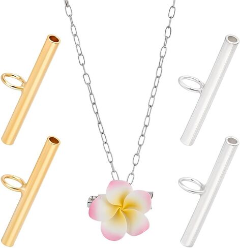 Beebeecraft 4Pcs 2 Colors Brooch Pin to Pendant Converter, 925 Sterling Silver Brooch to Necklace Converter Horizontal Adapter for Changing Findings Jewelry Making in Saudi Arabia
