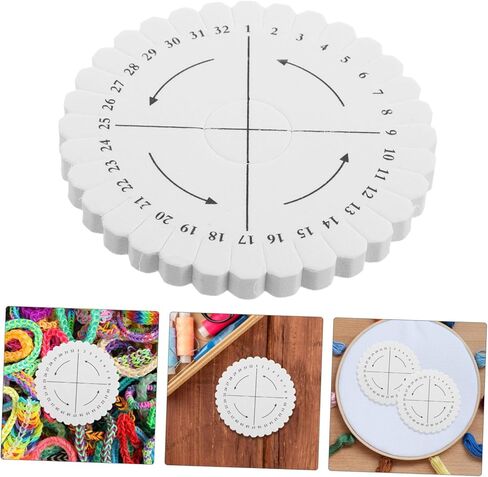 Angoily Braiding Plate Kit, Bracelet Maker Tool, Weaving Disk for DIY Jewelry Crafting, 10 Pcs Round Kumihimo Board with 32 Slots, Portable Foam Loom for Beginners and Teens in Saudi Arabia