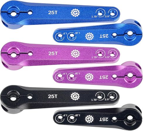 2PCS TGCWENG CNC Aluminum 25T Servo Horn Long Steering Servo Arms Compatible Futaba Savox Xcore HL HSP HD Power Rc Servos Suitable for RC Airplanes RC Plane Car (Blue) in Saudi Arabia