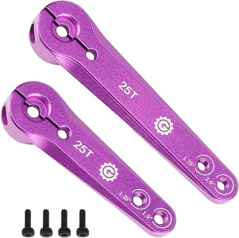 2PCS TGCWENG CNC Aluminum 25T Servo Horn Long Steering Servo Arms Compatible Futaba Savox Xcore HL HSP HD Power Rc Servos Suitable for RC Airplanes RC Plane Car (Blue) in Saudi Arabia