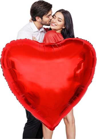 KatchOn, Big Red Heart Balloons - 32 Inch, Pack of 2 | Valentines Balloons for Valentines Day Decorations | Heart Shaped Balloons, Big Heart Balloon | Valentines Day Balloons, Valentines Decorations in Saudi Arabia