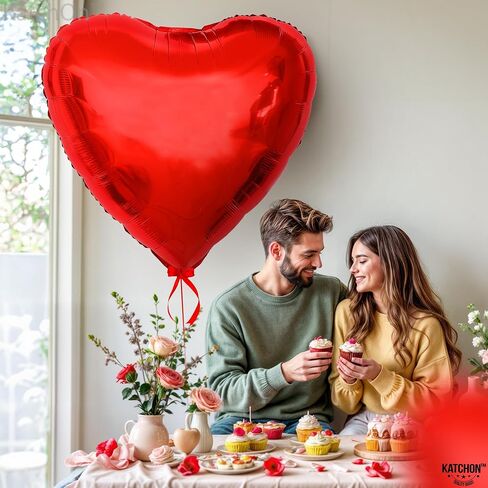 KatchOn, Big Red Heart Balloons - 32 Inch, Pack of 2 | Valentines Balloons for Valentines Day Decorations | Heart Shaped Balloons, Big Heart Balloon | Valentines Day Balloons, Valentines Decorations in Saudi Arabia