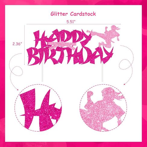 Sursurprise Karate Birthday Decorations, 25Pcs Happy Birthday Cake Topper Karate Cupcake Toppers for Girls Taekwondo Martial Arts Party Supplies in Saudi Arabia
