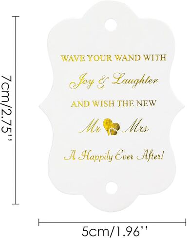 G2PLUS Wedding Favors Tags, 100PCS Gold Wedding Send Off Tags, The New Mr & Mrs. Label Tag, 2.8X2 in White Paper Gift Tag with String for Bridal Shower, Anniversary Celebration in Saudi Arabia