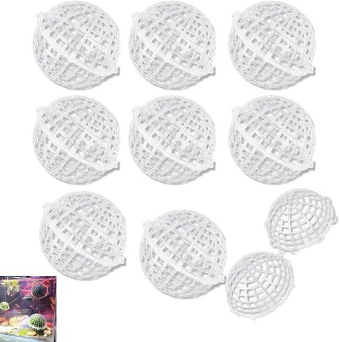 10 Pack Aquarium Filter Media Holder Container Cage Floating Ball Box for Ceramic Bio Balls Biological Material Remover Fish Tank Sphere Bio Media Rings Activated Carbon Pellets Blocks in Saudi Arabia