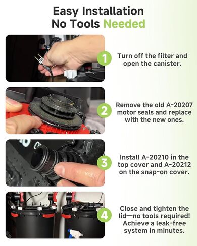 طقم سدادة دائرية متوافقة مع فلتر حوض السمك بعلبة Fluval FX6 FX5، وغطاء وأختام المحرك، تتضمن A20210 ×1، A20207 ×2، A20212 ×5 in Kuwait