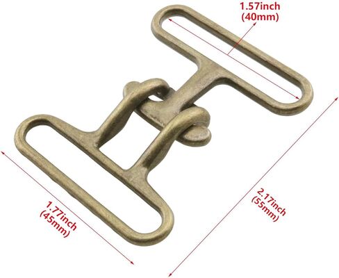 HJGarden 4pcs Bronze 40mm Metal Buckles Clothing Coat Decoration Buckle Belt Alloy Screw Hardware Elasticized Buckle in Saudi Arabia