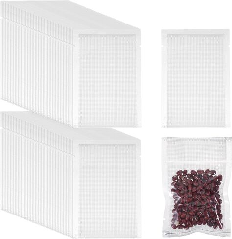 Jeffdad 100 Pcs Thick Vacuum Sealer Bags, 2.7x3.9 inch Small Vacuum Sealer Bags for Food Storage Heat Seal Bags Precut Food Storage Bag Clear Plastic Heat Seal Bag for Food Preservation in Saudi Arabia