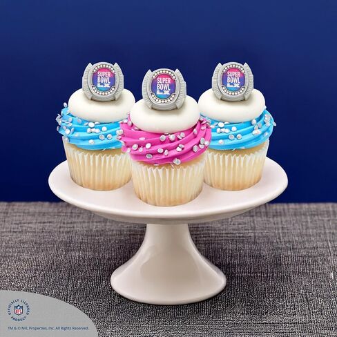 DecoPac NFL Super Bowl LX Rings, Cupcake Decorations, Officially Licensed, Football Rings, Food Safe Cake Toppers – 24 Pack in Saudi Arabia