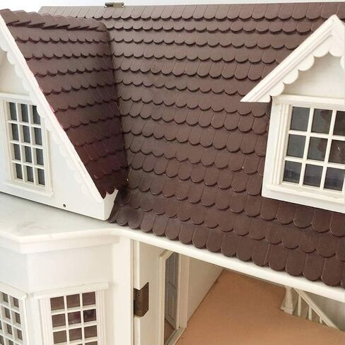 12Pcs 1/12 Dollhouse Household Miniature, Wooden Roof Tiles DIY Miniature Room Painting Accessories Dollhouse Décor Accessories, Decorations in Saudi Arabia
