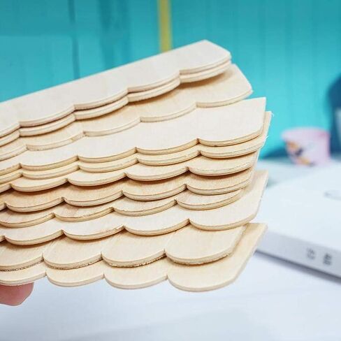 12Pcs 1/12 Dollhouse Household Miniature, Wooden Roof Tiles DIY Miniature Room Painting Accessories Dollhouse Décor Accessories, Decorations in Saudi Arabia