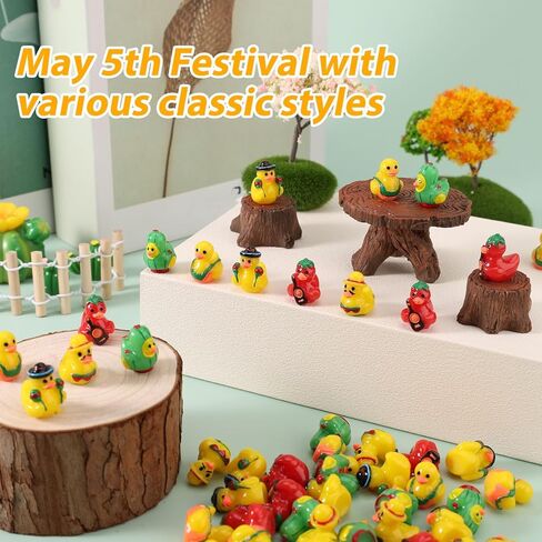 100pcs Cinco de Mayo Mini Ducks, Resin Cute Small Tiny Ducks Cinco de Mayo Miniature Decorations Practical Accessories for Party Beach Micro Landscape Garden Office Decoration in Saudi Arabia