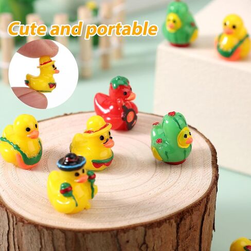 100pcs Cinco de Mayo Mini Ducks, Resin Cute Small Tiny Ducks Cinco de Mayo Miniature Decorations Practical Accessories for Party Beach Micro Landscape Garden Office Decoration in Saudi Arabia