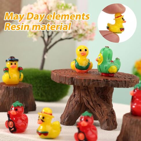 100pcs Cinco de Mayo Mini Ducks, Resin Cute Small Tiny Ducks Cinco de Mayo Miniature Decorations Practical Accessories for Party Beach Micro Landscape Garden Office Decoration in Saudi Arabia