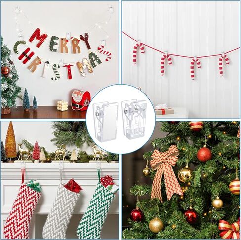 TIESOME 50Pcs Self Adhesive Clips for Photo Sticky Clips for Wall Tapestry Wall Hanging Clip Sticky Spring Clip for Office Home Clear Plastic Hook for Hanging Poster Photo Office Decoration in Saudi Arabia