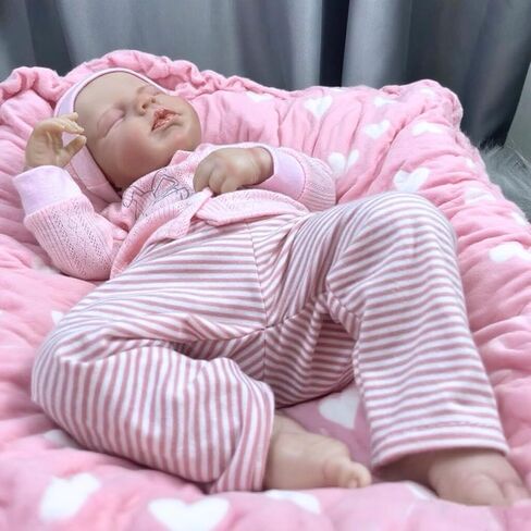 MRB Lifelike Reborn Baby Dolls -20 inch Realistic Newborn Baby Dolls, Soft Vinyl and Cloth Body Real Life Baby Dolls Girl with Accessories Birthday Gift for Kids Age 3 + in Saudi Arabia