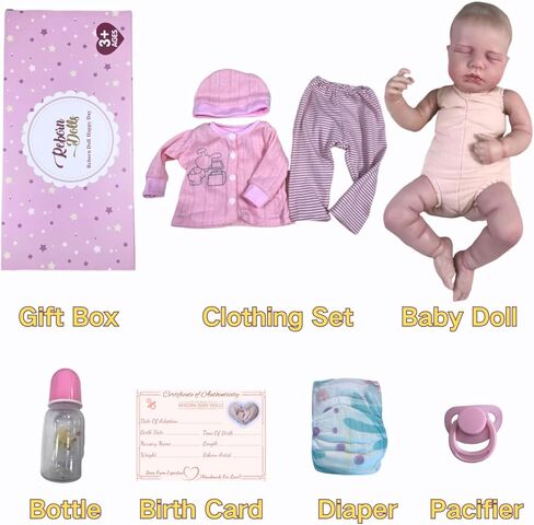 MRB Lifelike Reborn Baby Dolls -20 inch Realistic Newborn Baby Dolls, Soft Vinyl and Cloth Body Real Life Baby Dolls Girl with Accessories Birthday Gift for Kids Age 3 + in Saudi Arabia