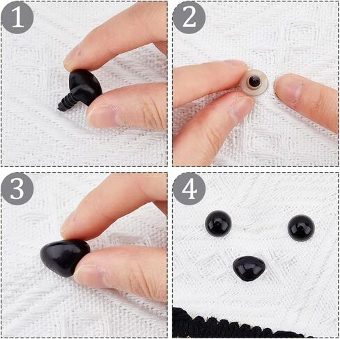 SUPERFINDINGS 130pcs 5 Sizes Plastic Safety Noses with Washer Triangle Animal Doll Nose Black and Pink Craft Amigurumi Nose Sets for Doll Puppet Bear Plush Crochet Projects DIY Animal Making in Saudi Arabia