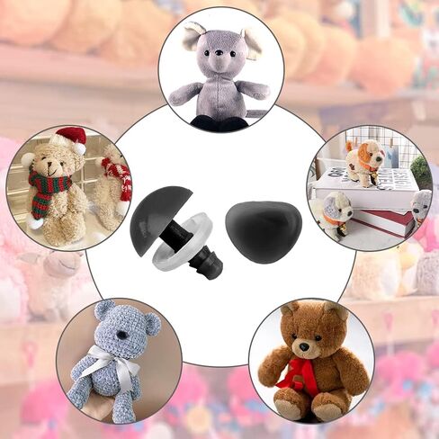 SUPERFINDINGS 130pcs 5 Sizes Plastic Safety Noses with Washer Triangle Animal Doll Nose Black and Pink Craft Amigurumi Nose Sets for Doll Puppet Bear Plush Crochet Projects DIY Animal Making in Saudi Arabia