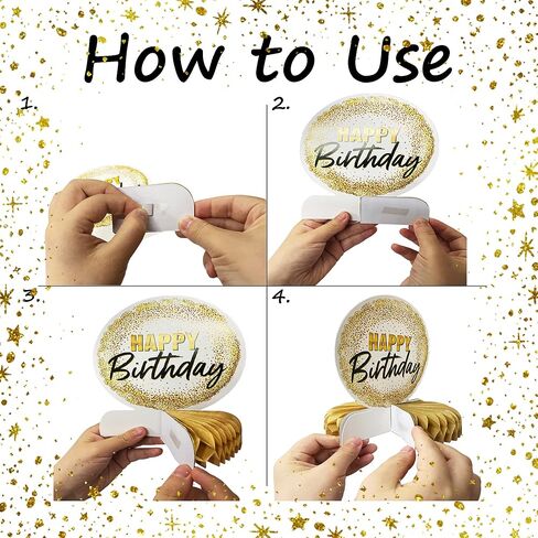 8 Pieces Happy Birthday Honeycomb Centerpieces Party Table Decorations Table Toppers for Birthday Party Supplies in Saudi Arabia