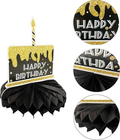 8 Pieces Happy Birthday Honeycomb Centerpieces Party Table Decorations Table Toppers for Birthday Party Supplies in Saudi Arabia