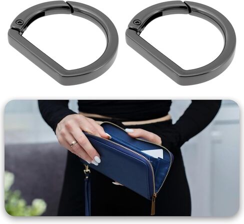 10 قطعة معدنية مسطحة D حلقة الربيع كيرينغ مشبك الربيع مشبك خاطف مشبك للحقائب والمحافظ in Kuwait