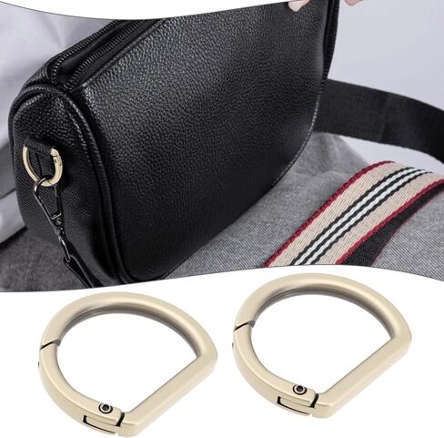 10 قطعة معدنية مسطحة D حلقة الربيع كيرينغ مشبك الربيع مشبك خاطف مشبك للحقائب والمحافظ in Kuwait