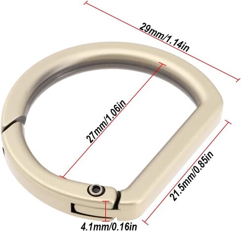 10 قطعة معدنية مسطحة D حلقة الربيع كيرينغ مشبك الربيع مشبك خاطف مشبك للحقائب والمحافظ in Kuwait