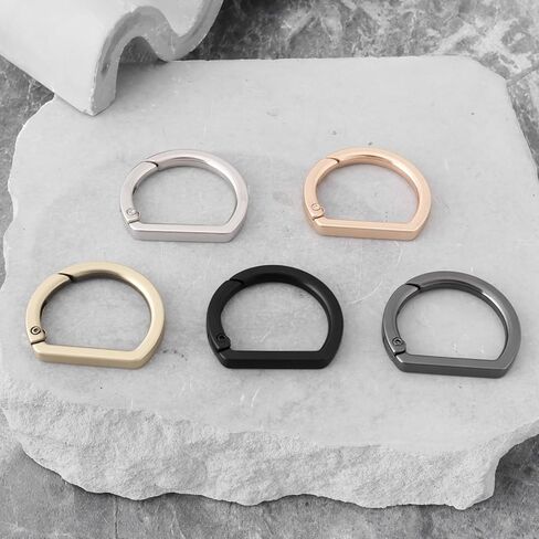 10 قطعة معدنية مسطحة D حلقة الربيع كيرينغ مشبك الربيع مشبك خاطف مشبك للحقائب والمحافظ in Kuwait