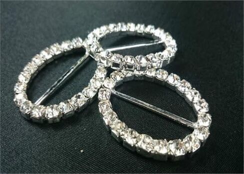 JenlyFavors 1.75 بوصة × 1.5 بوصة شكل بيضاوي من حجر الراين كريستال أبازيم مفضلة للزينة (4 قطع) in Kuwait