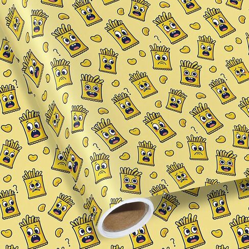 Pineraap Bread Wrapping Paper Roll - 17 In X16.4 Ft - Mini Roll - Baking Lover Gift Wrap Paper with Bread Cookies Cupcakes Design- Ideal for Baker, Birthday, Baking Theme Party, Baby Shower in Saudi Arabia