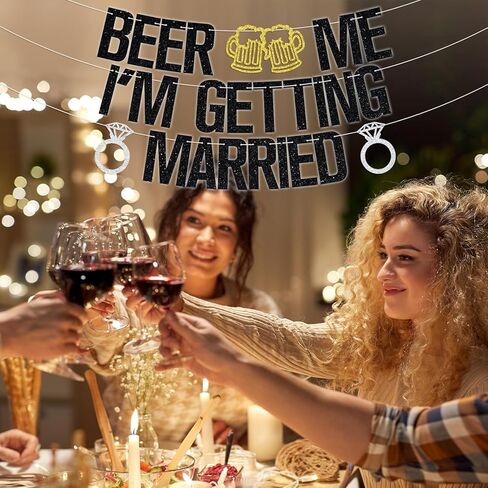 لافتة Beer Me I'm Getting Married، لافتة زفاف لحفلات الزفاف للزوجين الجدد، العروس لتكون، لوازم تزيين حفلات الزفاف والعروس المضحكة in Saudi Arabia