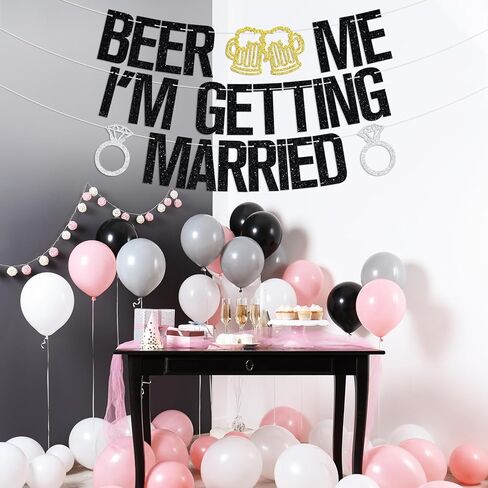 لافتة Beer Me I'm Getting Married، لافتة زفاف لحفلات الزفاف للزوجين الجدد، العروس لتكون، لوازم تزيين حفلات الزفاف والعروس المضحكة in Saudi Arabia