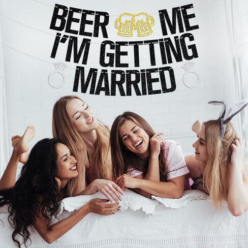 لافتة Beer Me I'm Getting Married، لافتة زفاف لحفلات الزفاف للزوجين الجدد، العروس لتكون، لوازم تزيين حفلات الزفاف والعروس المضحكة in Saudi Arabia
