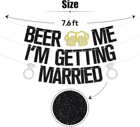 لافتة Beer Me I'm Getting Married، لافتة زفاف لحفلات الزفاف للزوجين الجدد، العروس لتكون، لوازم تزيين حفلات الزفاف والعروس المضحكة in Saudi Arabia